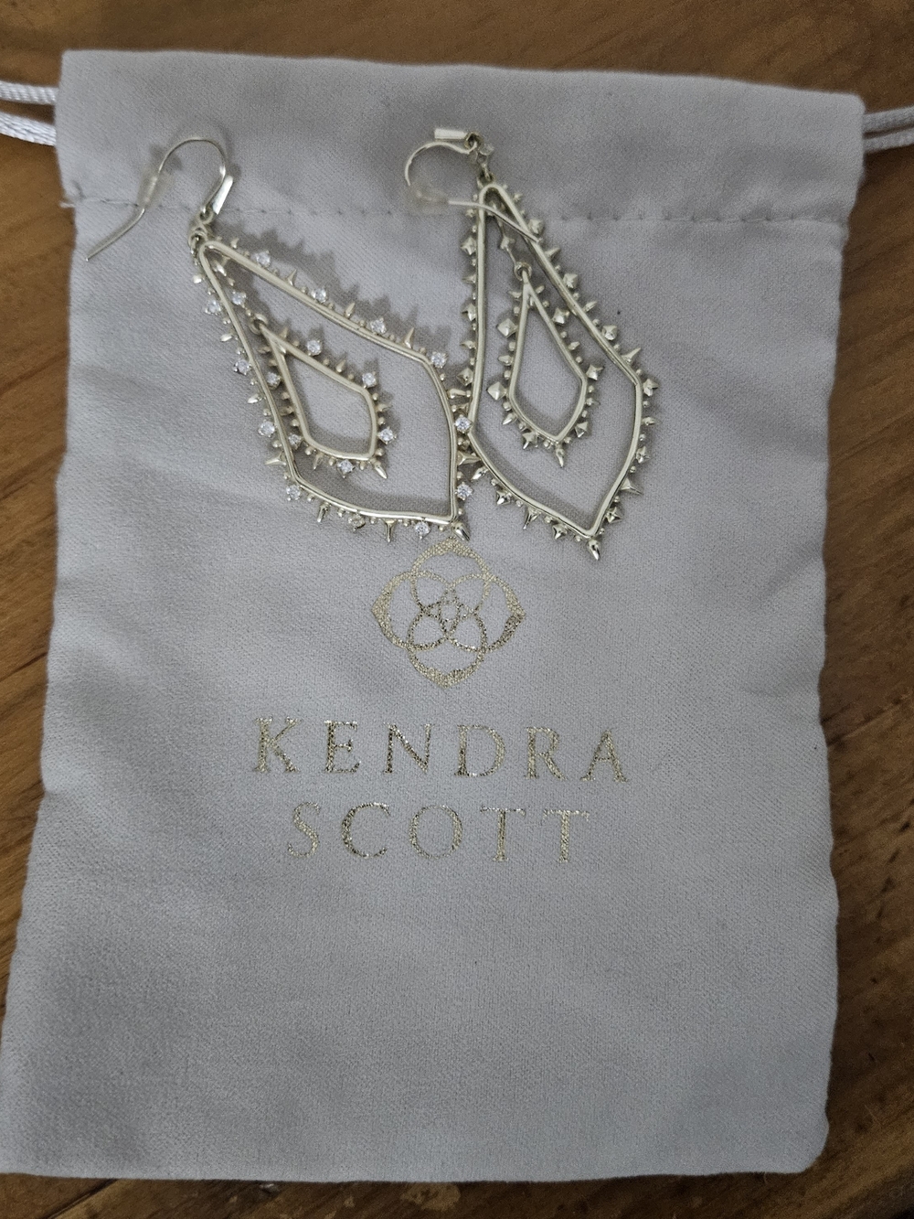 Kendra Scott Gold Teardrop Spike-Trim Dangle Earrings